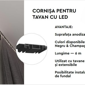 Cornișă pentru Tavan cu LED